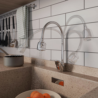 Смеситель для кухни MILARDO Meal M05SB2FM05 гибкий излив хром глянец