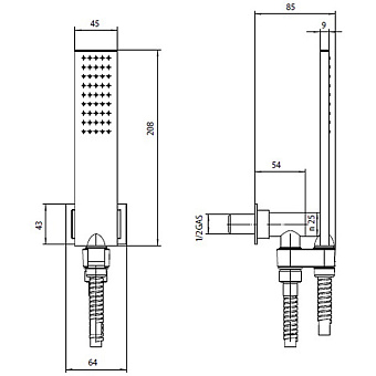 Душевой комплект BOSSINI Flat C13011C.073 чёрный матовый