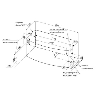Ванна акриловая RADOMIR Сиэтл 1-01-0-0-1-036 190х100см пристенная