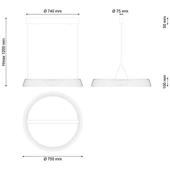 Люстра подвесная Lucia Tucci MODENA 1922.1 92Вт 1 лампочек LED
