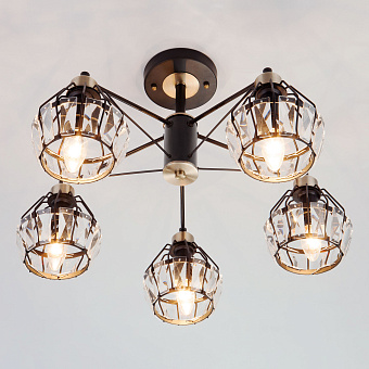 Люстра потолочная Eurosvet Lord 70075/5 черный 60Вт 5 лампочек E14