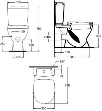 Чаша для унитаза IDEAL STANDARD EUROVIT V337001 без микролифта