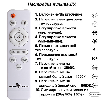 Светильник потолочный Novotech CALM 358932 68Вт LED