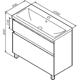 Тумба под раковину напольная AM-PM X-Joy S M85AFSX1002WG 44,5х97х81см