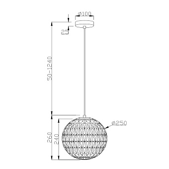 Светильник подвесной Maytoni Pendant P023PL-01B 40Вт E27