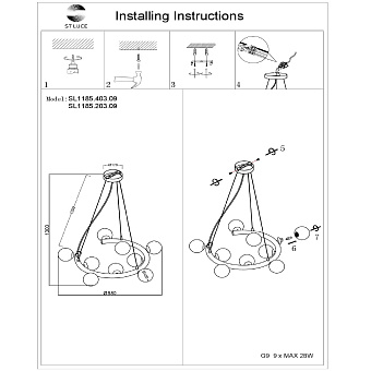 Светильник подвесной ST Luce ASOLO SL1185.203.09 45Вт G9