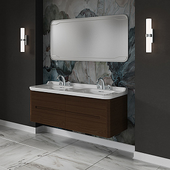 Раковина двойная Kerasan Waldorf 4143K1bi/cr*1 150х55см