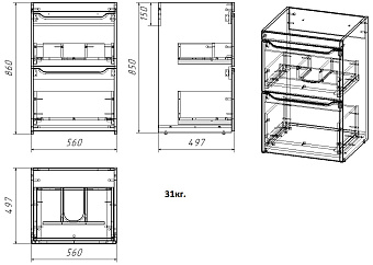 Мебель для ванной Azario Magenta CS00079141 белый