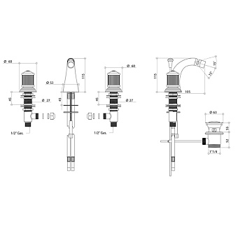 Смеситель для биде Bongio Impero 65503CR00 хром