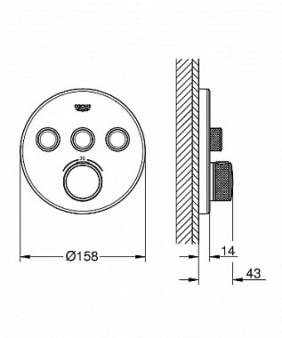 Смеситель для ванны GROHE Grohtherm SmartControl 29904LS0 белый/хром