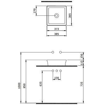 Раковина накладная BERGES Ego SL 181010 38,8х38,8см