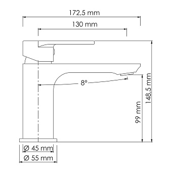 Смеситель для раковины WASSERKRAFT Mindel 8503 белый
