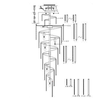 Люстра каскадная Maytoni Louis RC006PL-12CH 40Вт 12 лампочек E14