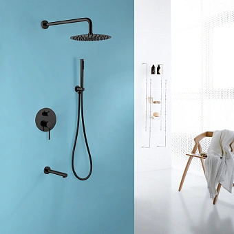 Душевая система Abber Emotion AF8817B чёрный матовый