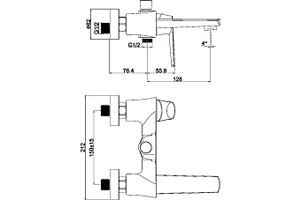 Смеситель для ванны Maxonor PL3285 хром