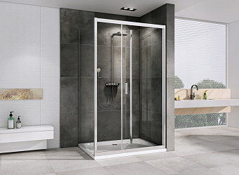 Угловое ограждение Abber Sonnenstrand AG07110-S100 195х100см стекло прозрачное