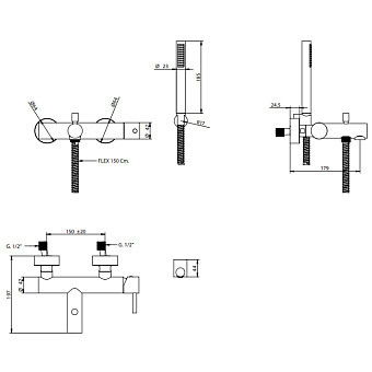 Смеситель для ванны Bongio T.Ube 64526CRCR0DPR хром