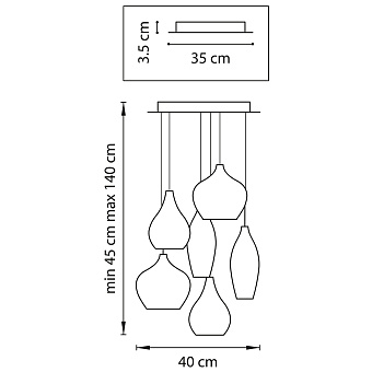 Светильник подвесной Lightstar Pentola 803061 25Вт G9