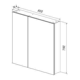 Шкаф зеркальный LEMARK Universal LM80ZS-U 14х80х79см без подсветки
