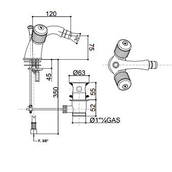 Смеситель для биде Bongio Cristallo 04522CR00 хром