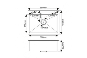 Мойка кухонная MELANA ProfLine D6545HG 65х45см золото