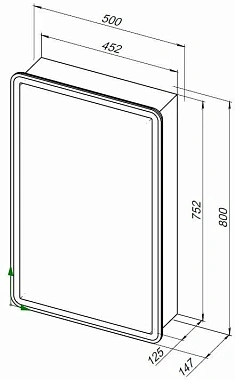 Шкаф зеркальный AQUANET Оптима 311859 15х50х80см с подсветкой