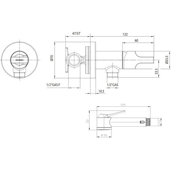 Гигиенический душ BOSSINI Paloma E34007B.073 чёрный матовый