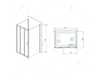 Угловое ограждение RGW Passage 060873190-011 PA-73-1 195х90см стекло прозрачное