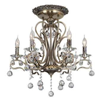 Люстра хрустальная Eurosvet Ernin 12505/6 античная бронза Strotskis 40Вт 6 лампочек E14