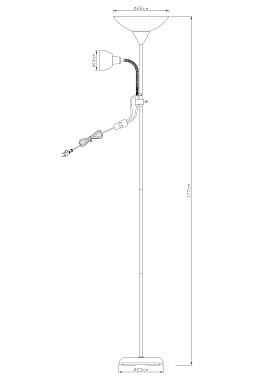 Торшер Arte Lamp DUETTO A9569PN-2BK 85Вт E27 2 плафонов