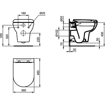 Инсталляция с унитазом IDEAL STANDARD PROSYS EXACTO X042601