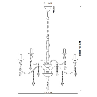 Люстра подвесная Stilfort Grace 1053/05/12P 40Вт 12 лампочек E14