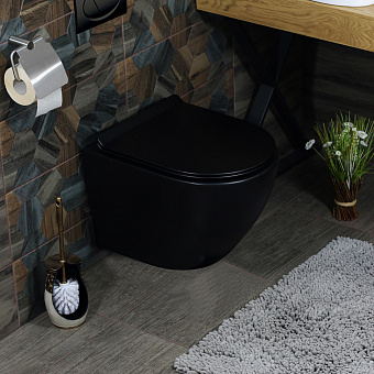 Унитаз подвесной MELANA MLN-1103BM безободковый с микролифтом