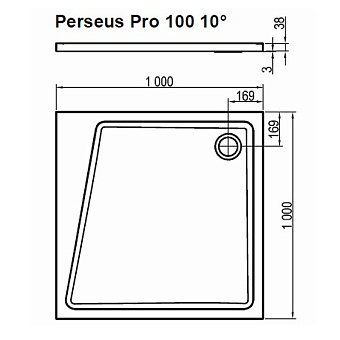 Душевой поддон RAVAK Perseus Pro XA05AA01010 100х100см
