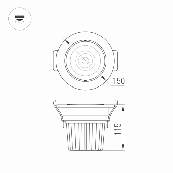 Светильник точечный встраиваемый Arlight LTD-140WH 25W 032620 25Вт LED