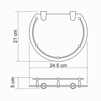 Полка в ванную округлая WASSERKRAFT K-566 1-ярусная 21х25см хром