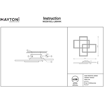 Светильник потолочный Maytoni Rida MOD015CL-L80W4K 80Вт LED