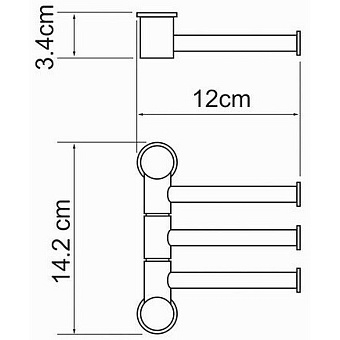 Полотенцедержатель WASSERKRAFT K-1053 хром 12см