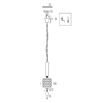 Светильник подвесной Maytoni Rock Me MOD027PL-01CH 40Вт E14