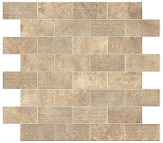 Керамическая мозаика Atlas Concord Италия Aix 9AKE Beige Minibrick Tumbled 30,5х30,5см 0,558кв.м.