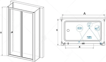 Угловое ограждение RGW Classic 04094190-011 CL-41 185х100см стекло прозрачное