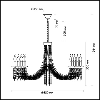 Люстра подвесная Odeon CAPEL 5063/10 400Вт 10 лампочек E14