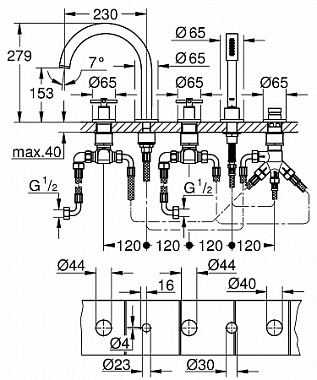 Смеситель для ванны GROHE Atrio New 19923DC3 хром