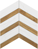 Керамическая мозаика ESTIMA Supreme Mosaic/SM02_NS/SI04_NS/37,5x29x10/Chevron Walnut 37,5х29см 0,109кв.м.