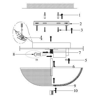 Светильник потолочный Maytoni Coupe C046CL-03G 40Вт E14