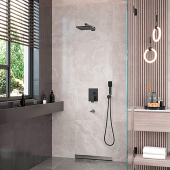 Душевая система BERGES VENTAS 3S BLACK 73006 чёрный матовый