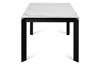 Кухонный стол раскладной AERO 90х160х76см закаленное стекло/керамика/сталь Carrara