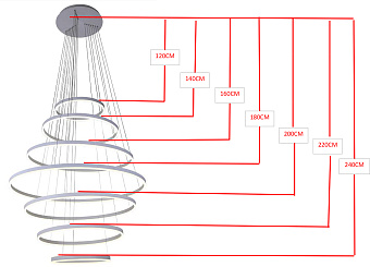 Люстра подвесная KINK Light Тор 08537,01(4000K) 284Вт 7 лампочек LED