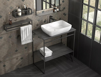 Полка в ванную прямоугольная KERAMA MARAZZI Plaza Next PL.N.sh.35\BLK 1-ярусная 11х35см чёрный