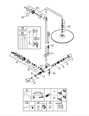 Душевая система GROHE Rainshower System 400 27174001 хром